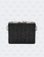Christian Dior Black/Blue Mini Lock CD Diamond Coated Canvas Crossbody Bag