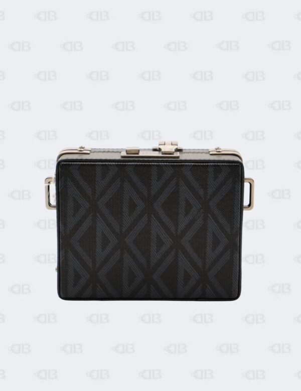 Christian Dior Black/Blue Mini Lock CD Diamond Coated Canvas Crossbody Bag
