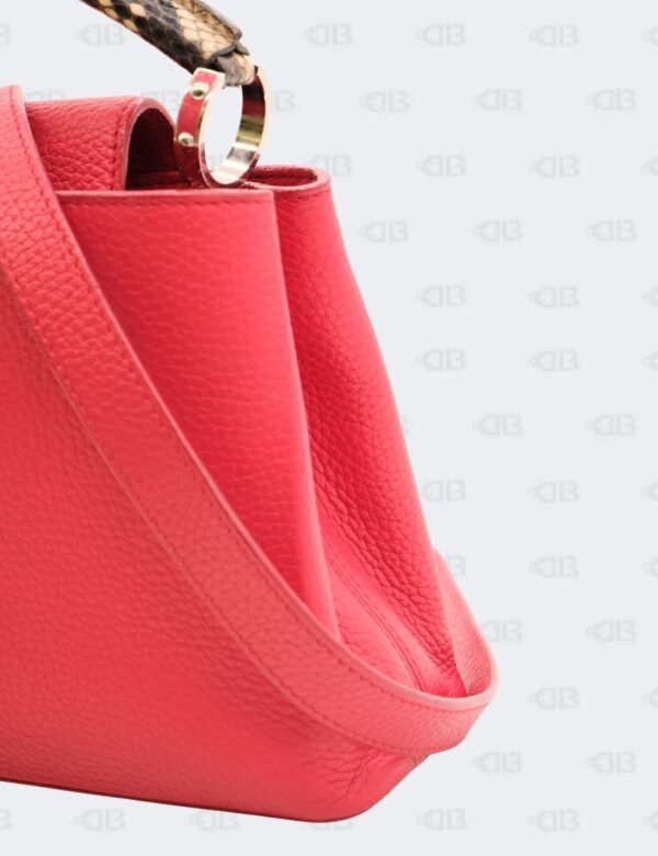 Louis Vuitton Red Taurillon Leather BB Capucines with Python Handle Bag