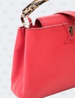 Louis Vuitton Red Taurillon Leather BB Capucines with Python Handle Bag