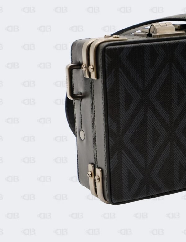Christian Dior Black/Blue Mini Lock CD Diamond Coated Canvas Crossbody Bag