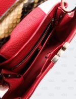 Louis Vuitton Red Taurillon Leather BB Capucines with Python Handle Bag