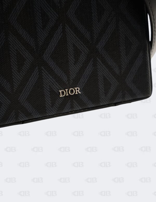 Christian Dior Black/Blue Mini Lock CD Diamond Coated Canvas Crossbody Bag