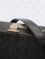 Christian Dior Black/Blue Mini Lock CD Diamond Coated Canvas Crossbody Bag