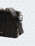 Christian Dior Black/Blue Mini Lock CD Diamond Coated Canvas Crossbody Bag