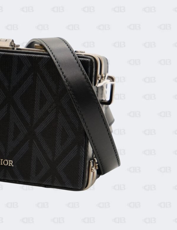 Christian Dior Black/Blue Mini Lock CD Diamond Coated Canvas Crossbody Bag