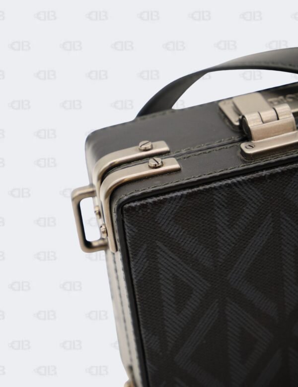 Christian Dior Black/Blue Mini Lock CD Diamond Coated Canvas Crossbody Bag