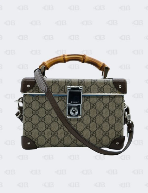 Gucci Beige/Brown GG Supreme Canvas Globe-Trotter Case Bag