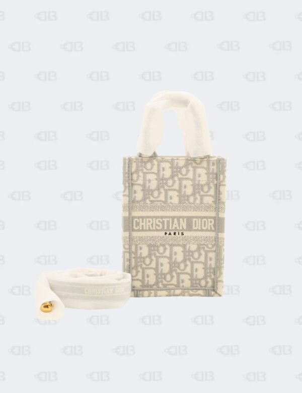 Christian Dior Mini Oblique Canvas Vertical Book Satchel Tote