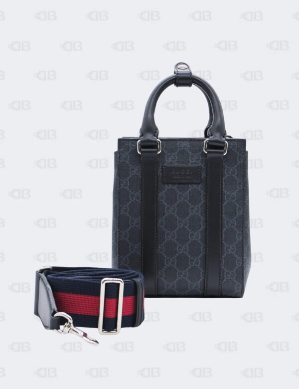 Gucci Black GG Supreme Canvas Mini Tote Bag