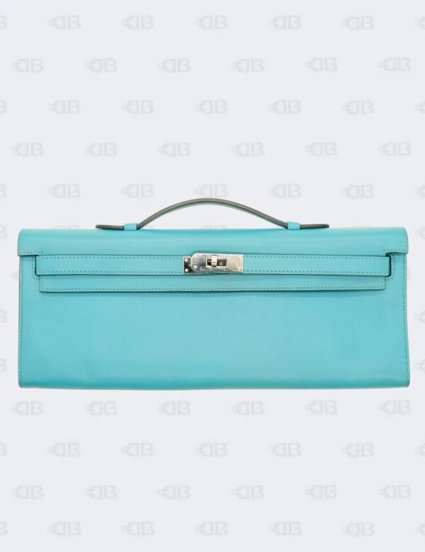 Hermes Kelly Cut Bleu Paon Swift with Palladium Hardware