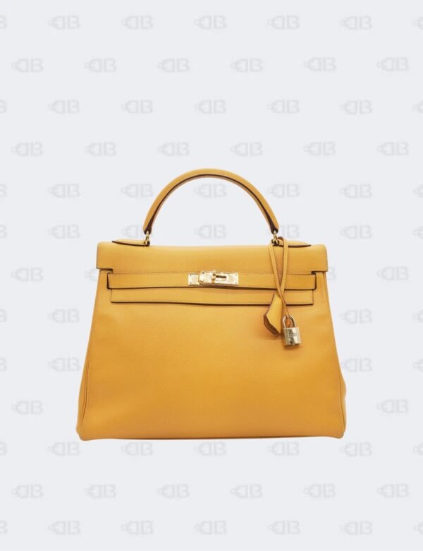 Hermes Kelly 32 Jaune Ambre Epsom with Gold Hardware