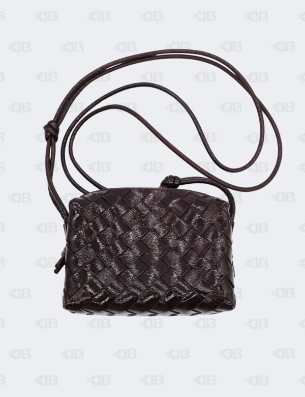 Bottega Veneta Burgundy Polished Mini Loop Crossbody Bag