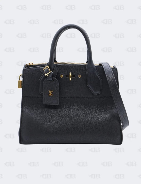 Louis Vuitton Black Taurillion PM City Steamer Handbag