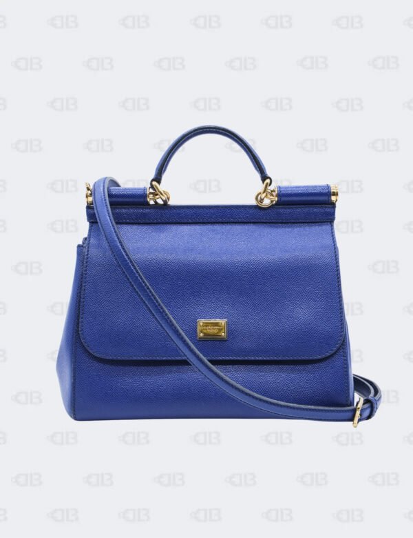 Dolce & Gabbana Indigo Medium Sicily Dauphine Top Handle Bag