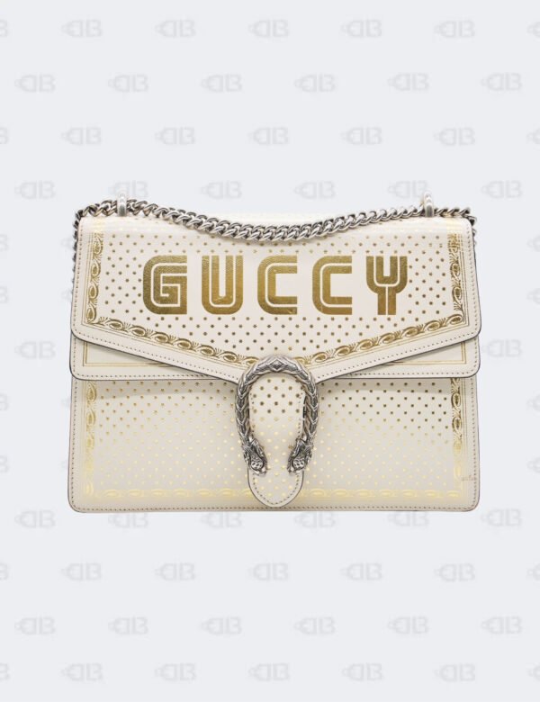Gucci White/Gold Dionysus GUCCY Star Shoulder Bag