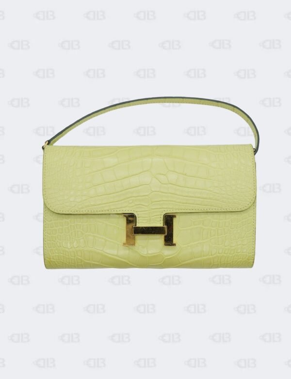 Hermès Constance To Go in Jaune Bourgeon Matte Alligator with Gold Hardware