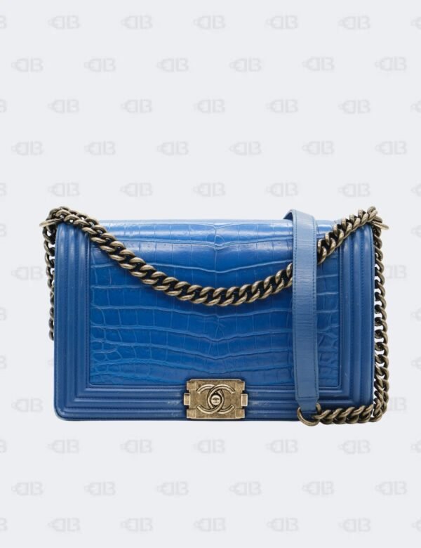 Chanel Blue Alligator New Medium Boy Flap Bag