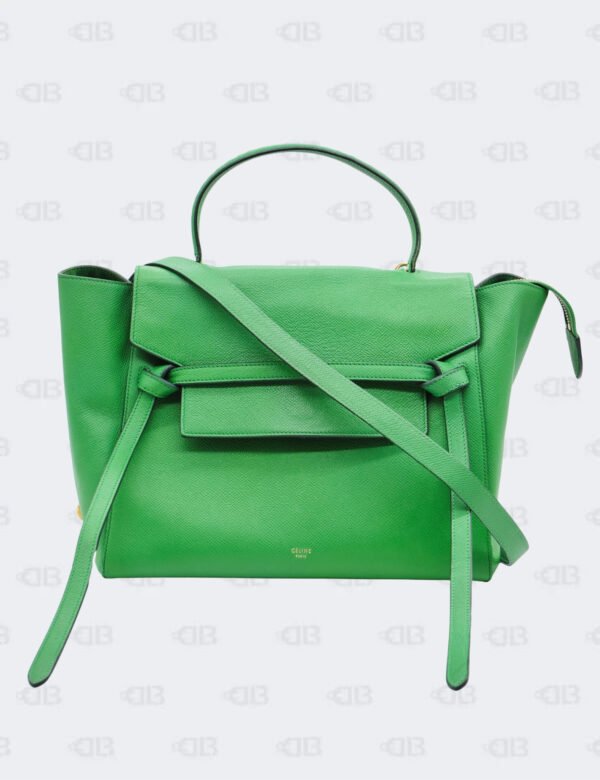Celine Green Grained Calfskin Mini Belt Bag