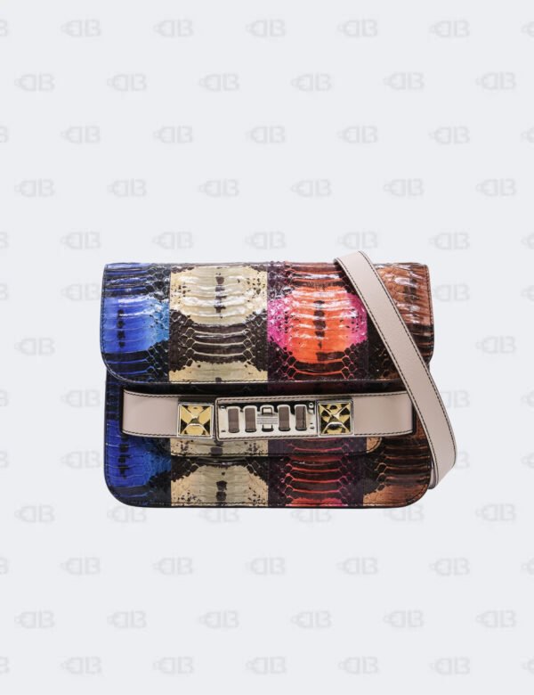 Proenza PS11 Ayers Patchwork Snakeskin Multicolor Shoulder Bag