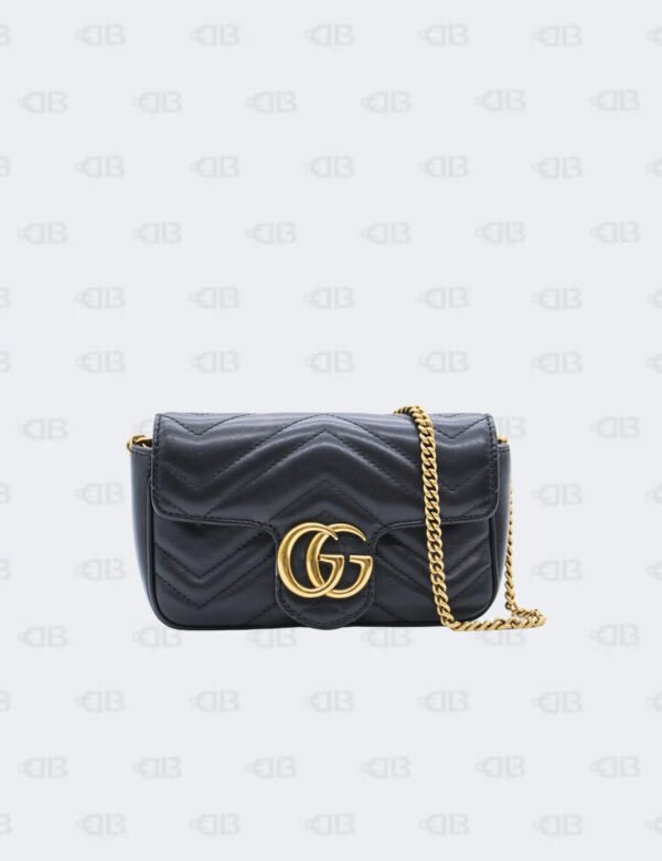 Gucci Black Mini GG Marmont Shoulder Bag