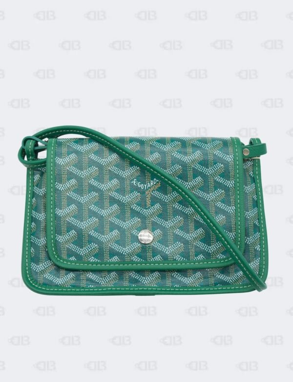 Goyard Green Plumet Goyardine Pocket Wallet Crossbody Bag