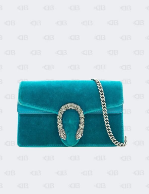Gucci Teal Velvet Super Mini Dionysus Shoulder Bag