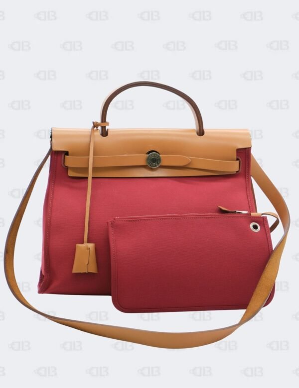 Hermes Herbag Zip 31 Ruby/Fauve Piment Militaire Vache Hunter Laque Zip