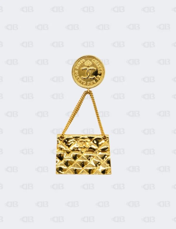 Chanel Vintage Matellase Flap Bag  and Coin Dangle Brooch