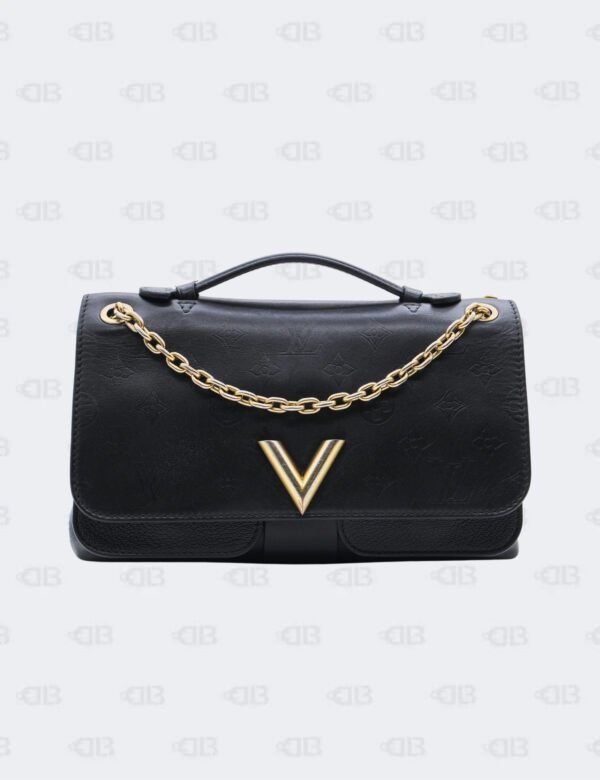 Louis Vuitton Black Monogram Cuir Plume Ecume Very Chain Shoulder Bag