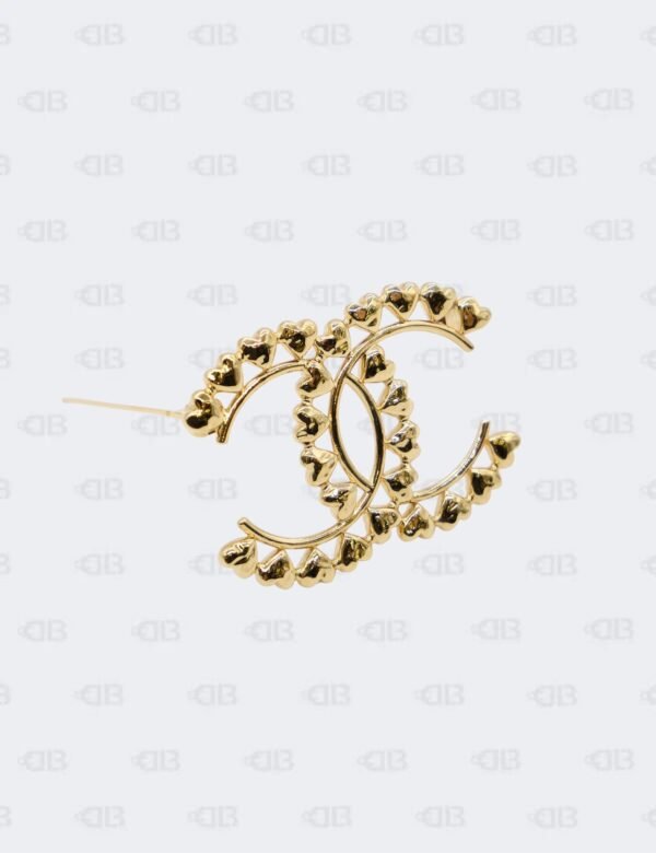 Chanel CC Logo Heart Brooch