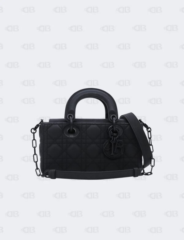 Chrisitan Dior Black Ultra-Matte Cannage Caflskin Medium D-Joy Bag