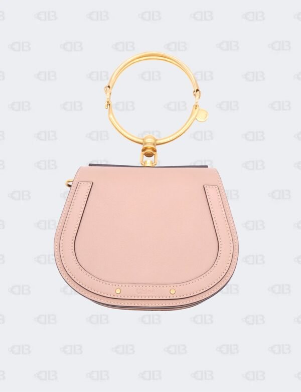Chloe Light Beige Calfskin and Suede Small Nile Bracelet Bag